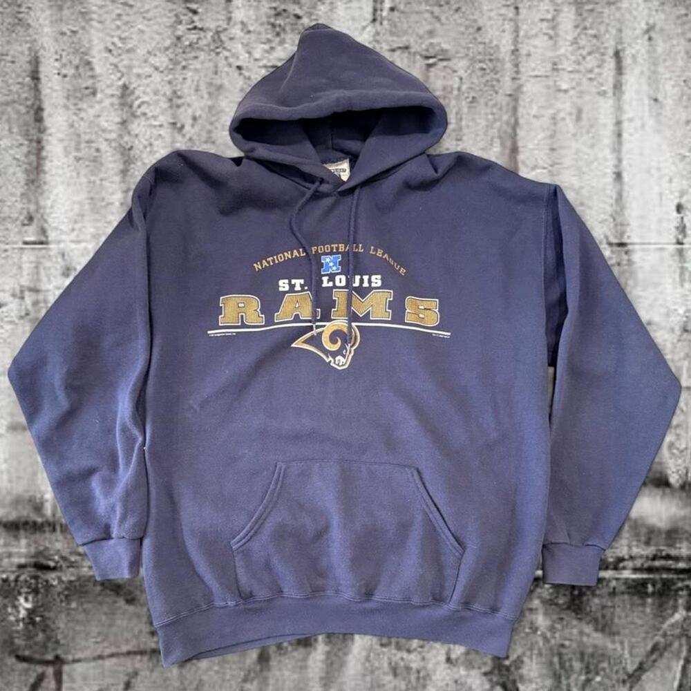 Vintage 2001 St. Louis Rams NFL Lee Hoodie XL Navy Football Sweatshirt